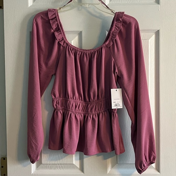 Nine West Long Sleeve Off The Shoulder Blouse - Picture 1 of 5